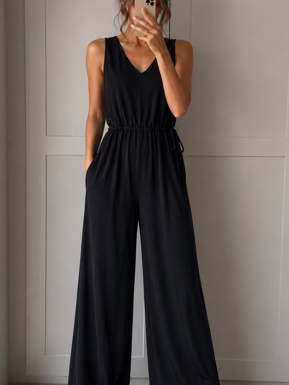 Sweaty Betty Cruise Wide Leg Jumpsuit Black Activewear Casual Women’s